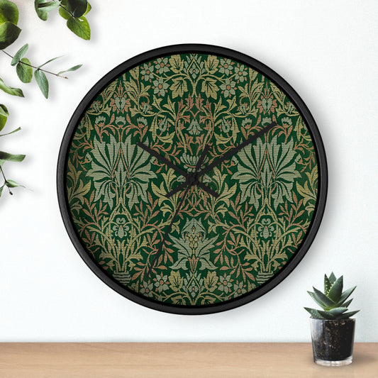 Flower Garden Wall Clock - Select from Black, White or Natural Wood Color