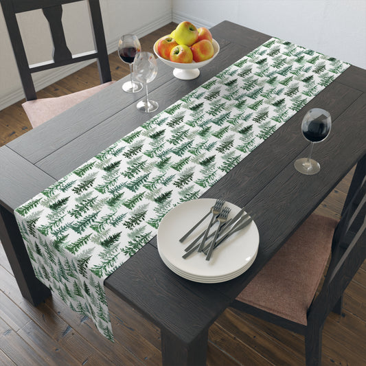 Fraser Fir Table Runner - 16" x 72" or 16" x 90" Size Options - Christmas Table Runner, Winter Forest Table Decor, Holiday Table Runner - Cotton Twill or Polyester choices