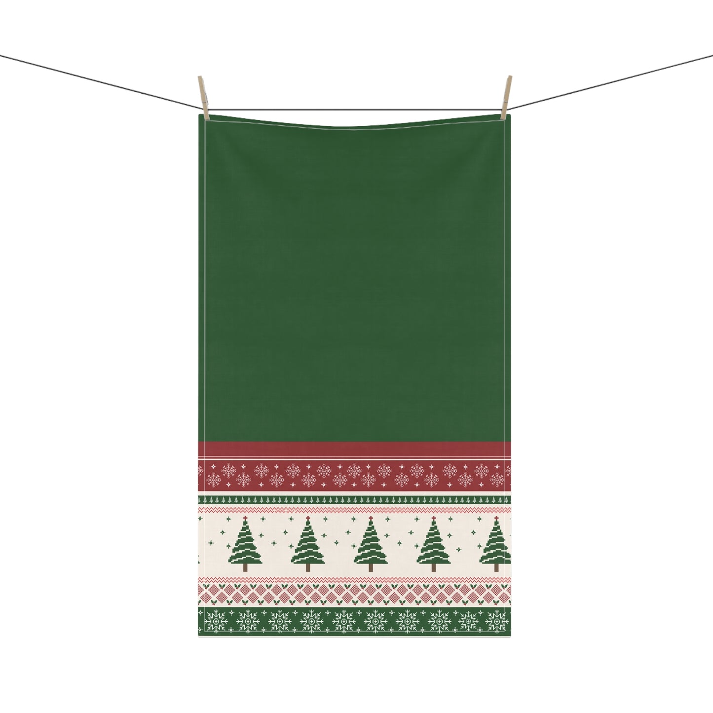 Christmas Trees Green Tea Towel - 18" x 30", 100% Cotton Twill - Christmas Kitchen Towels, Cotton Holiday Kitchen Towels, Christmas Tea Towel, Gift for Christmas - Priced per towel