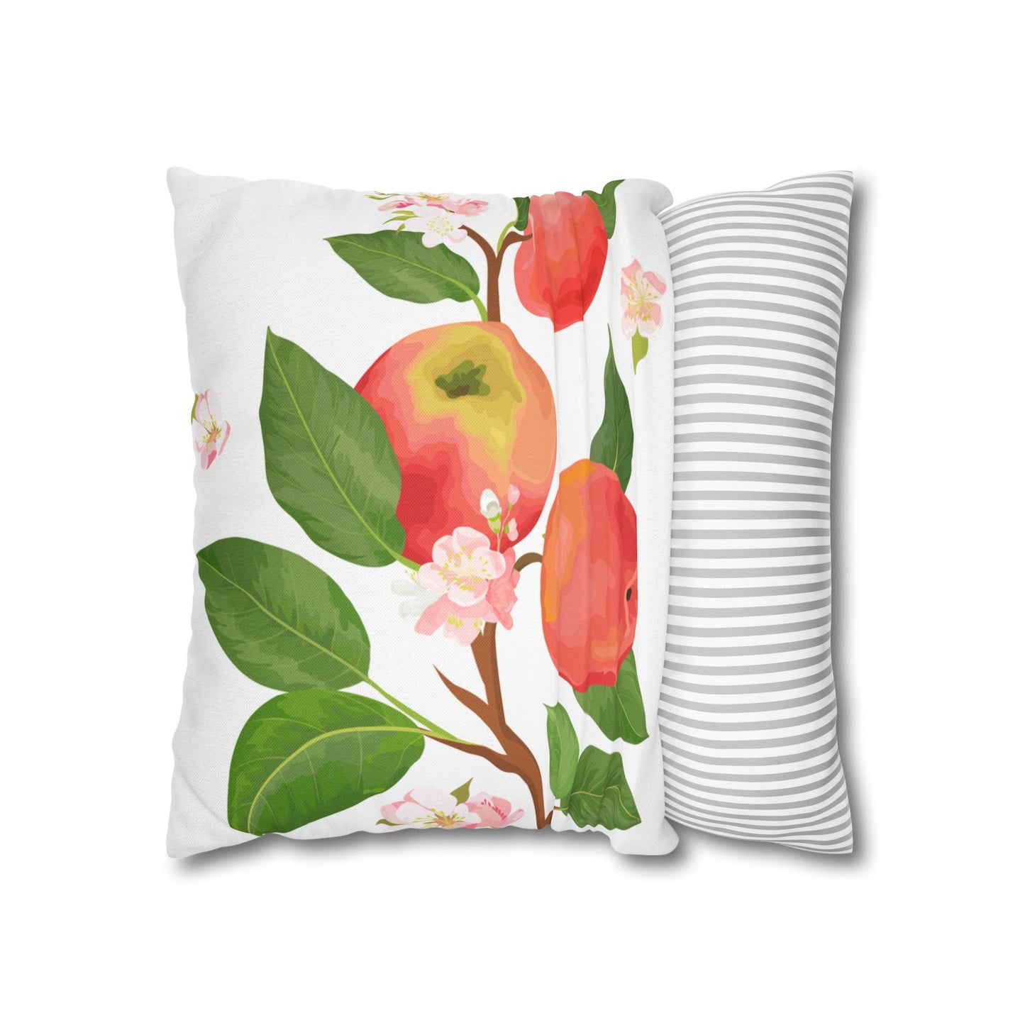 Apple Harvest Printed Square Pillow Cover (no insert) -  Multiple Sizes (14"x14", 16"x16", 18"x18", 20"x20"), Includes zipper closure