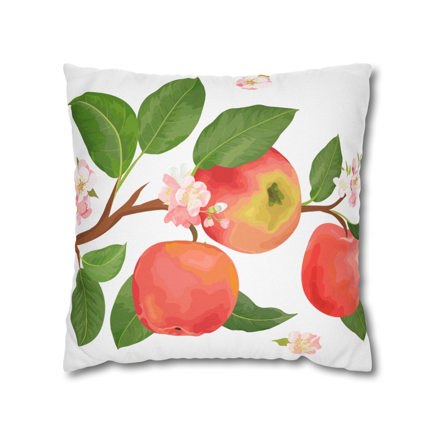 Apple Harvest Printed Square Pillow Cover (no insert) -  Multiple Sizes (14"x14", 16"x16", 18"x18", 20"x20"), Includes zipper closure