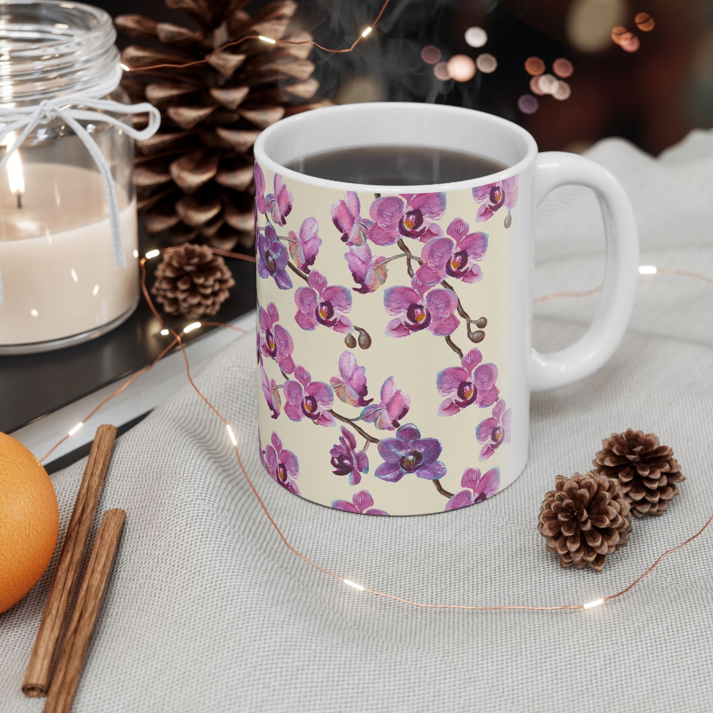 Vanilla Orchid Ceramic Mug - 11 oz. & 15 oz. options