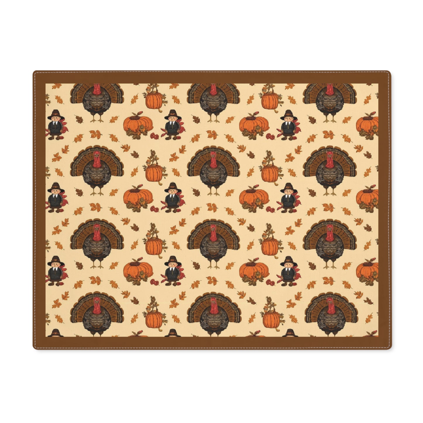 Thanksgiving Turkeys Placemat - 18" × 14" Cotton Twill Fall Autumn Placemat, Thanksgiving Table Decor, Thanksgiving Placemat, Fall Home Decor - Priced per placemat