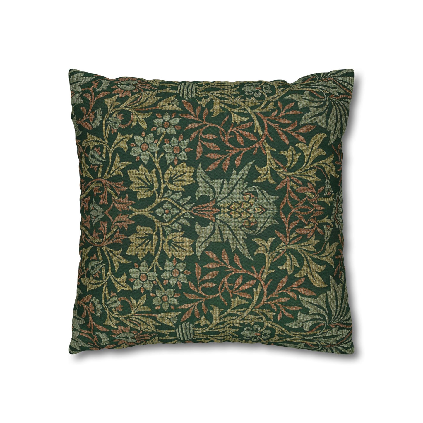 Flower Garden Printed Square Pillow Cover (no insert) -  Multiple Sizes (14"x14", 16"x16", 18"x18", 20"x20"), Includes zipper closure