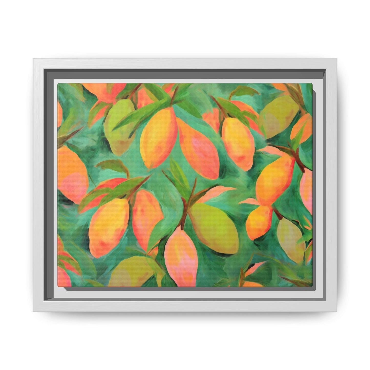 Mangoes Framed Matte Canvas Art - Multiple Frame Color &  Size Options