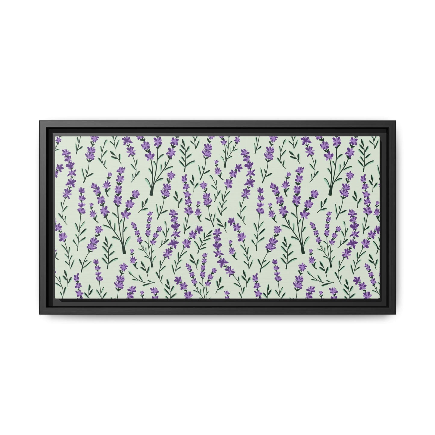 Lavender Sage Framed Matte Canvas Art - Multiple Frame Color &  Size Options