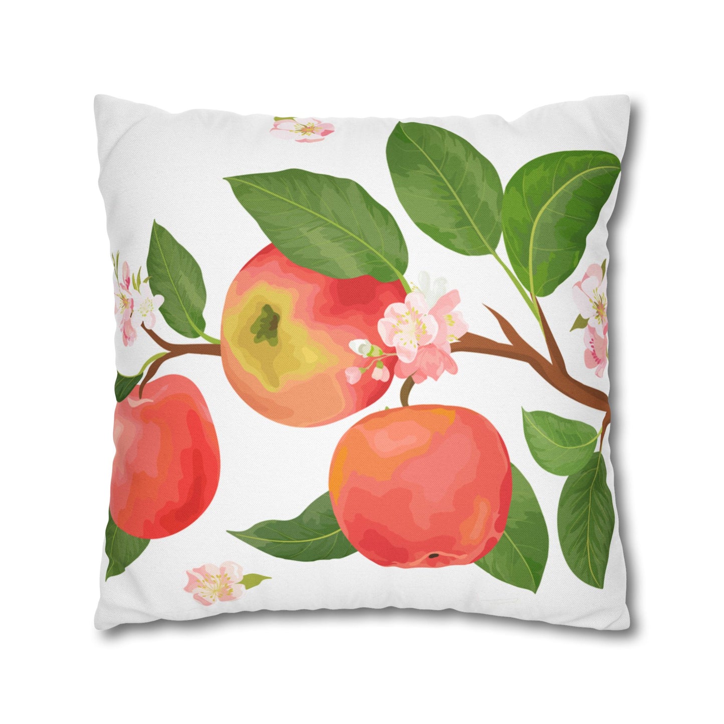 Apple Harvest Printed Square Pillow Cover (no insert) -  Multiple Sizes (14"x14", 16"x16", 18"x18", 20"x20"), Includes zipper closure
