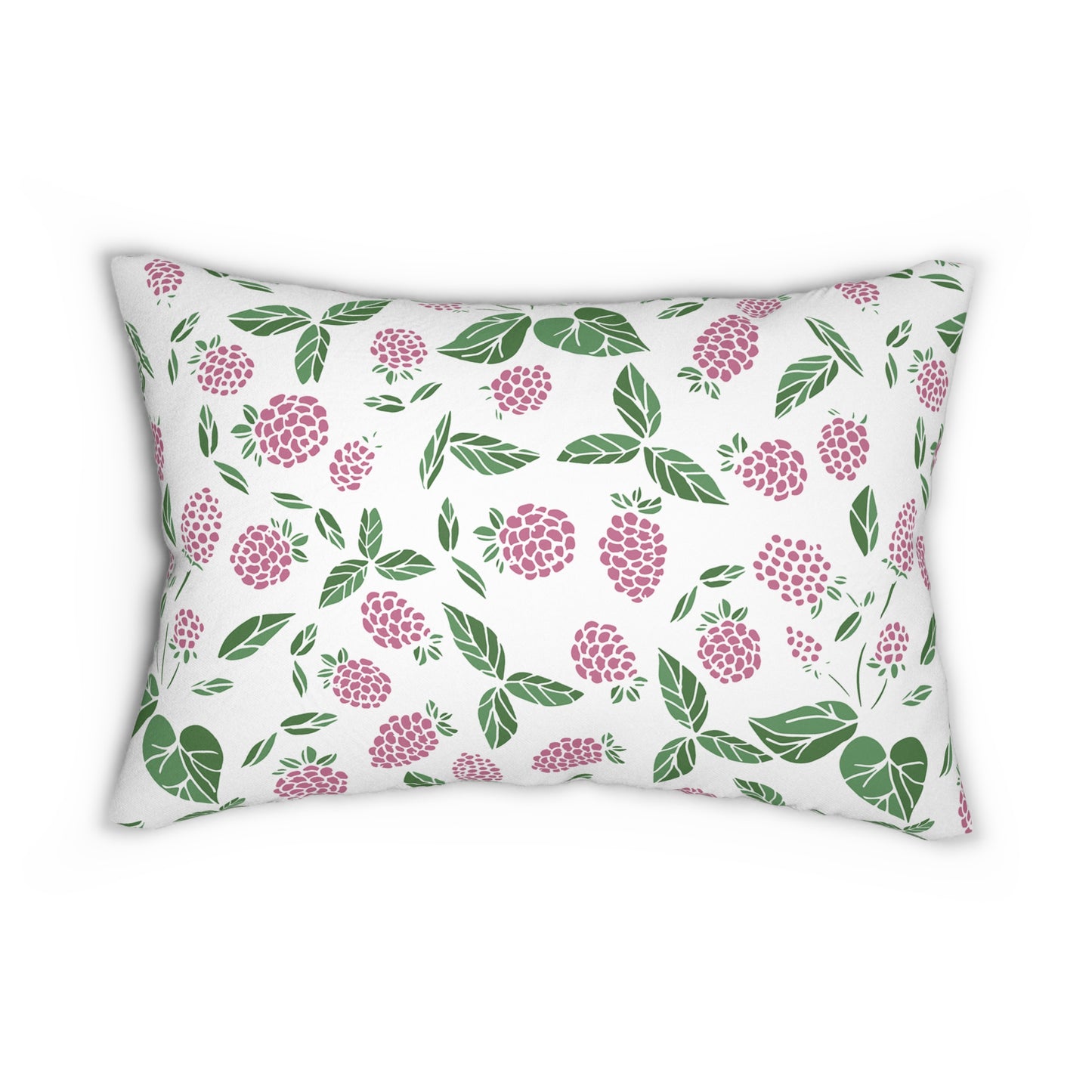 Pink Berry Printed  Lumbar Pillow with Insert (20" x 14") - Includes insert and zipper closure