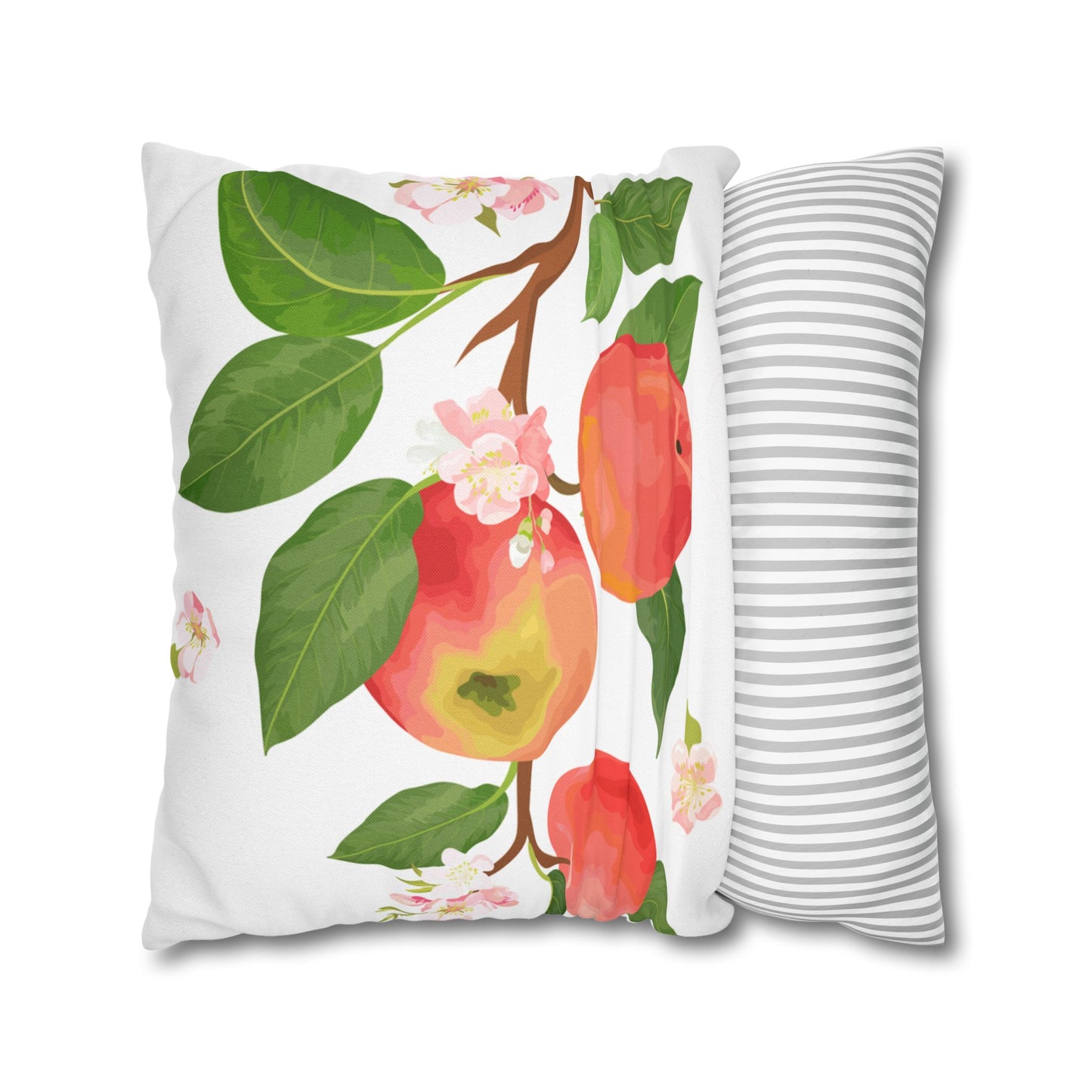 Apple Harvest Printed Square Pillow Cover (no insert) -  Multiple Sizes (14"x14", 16"x16", 18"x18", 20"x20"), Includes zipper closure
