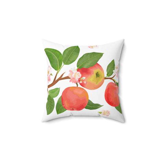 Apple Harvest Printed Square Pillow Cover with Insert -  Multiple Sizes (14"x14", 16"x16", 18"x18", 20"x20"), Includes insert and zipper closure