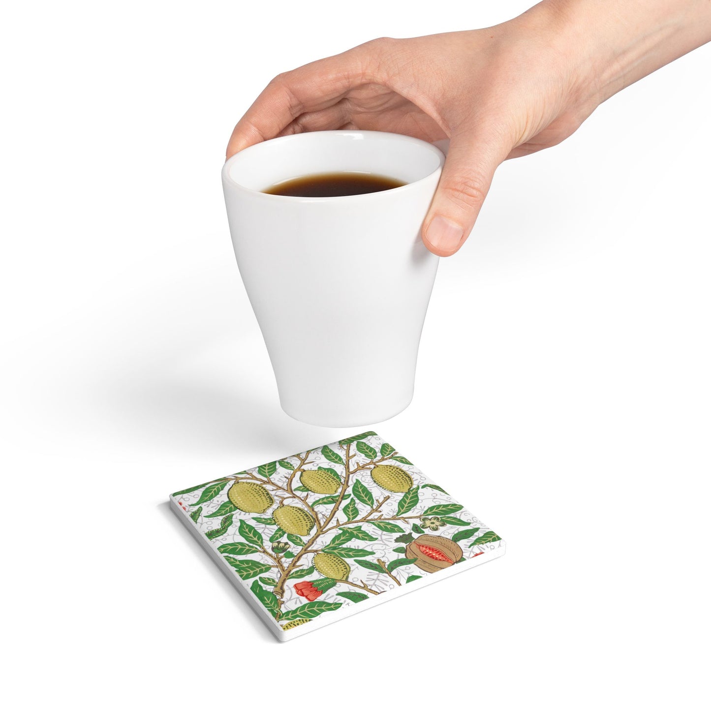 Lemon Verbena - Ceramic Tile Coaster, Cork Backed - Round or Square Size Choices,  Perfect for Home Decor & Gifts - Priced per coaster