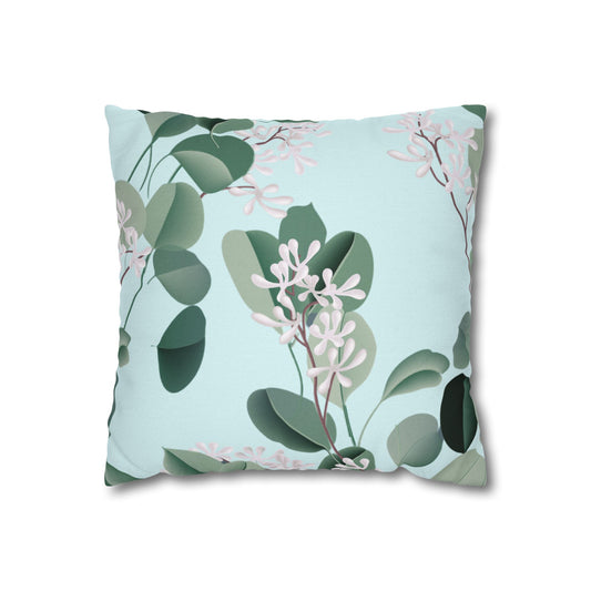 Spa Day Printed Square Pillow Cover (no insert) -  Multiple Sizes (14"x14", 16"x16", 18"x18", 20"x20"), Includes zipper closure