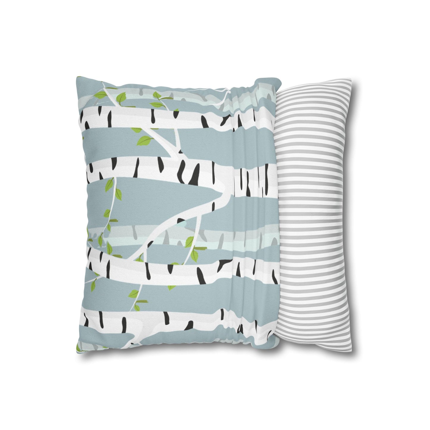 White Birch Printed Square Pillow Cover (no insert) -  Multiple Sizes (14"x14", 16"x16", 18"x18", 20"x20"), Includes zipper closure