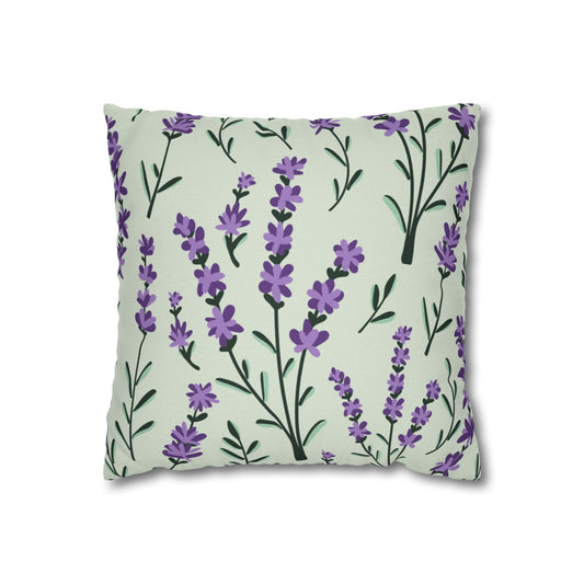 Lavender Sage Printed Square Pillow Cover (no insert) -  Multiple Sizes (14"x14", 16"x16", 18"x18", 20"x20"), Includes zipper closure