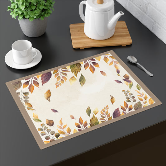 Autumn Leaves Placemat 18" × 14" Cotton Twill Placemat, Fall Leaves Home Decor, Thanksgiving Table Placemat,  Fall Table Setting, Autumn Fall Placemat, Priced per placemat