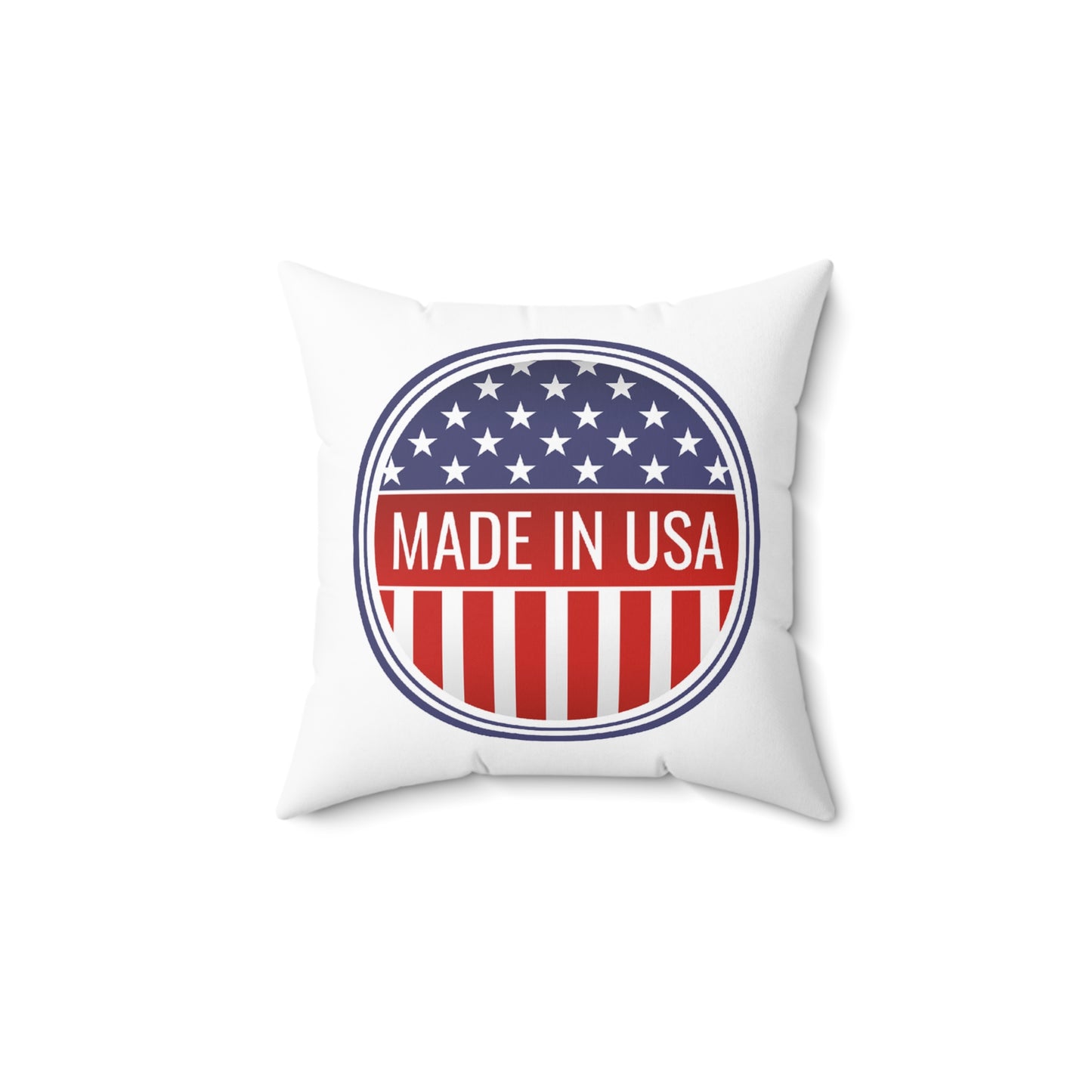 Made in USA Printed Square Pillow Cover with Insert - Multiple Sizes (14"x14", 16"x16", 18"x18", 20"x20"), Includes insert and zipper closure - Patriotic Square Pillow, Made in USA Home Decor, Independence Day Gift