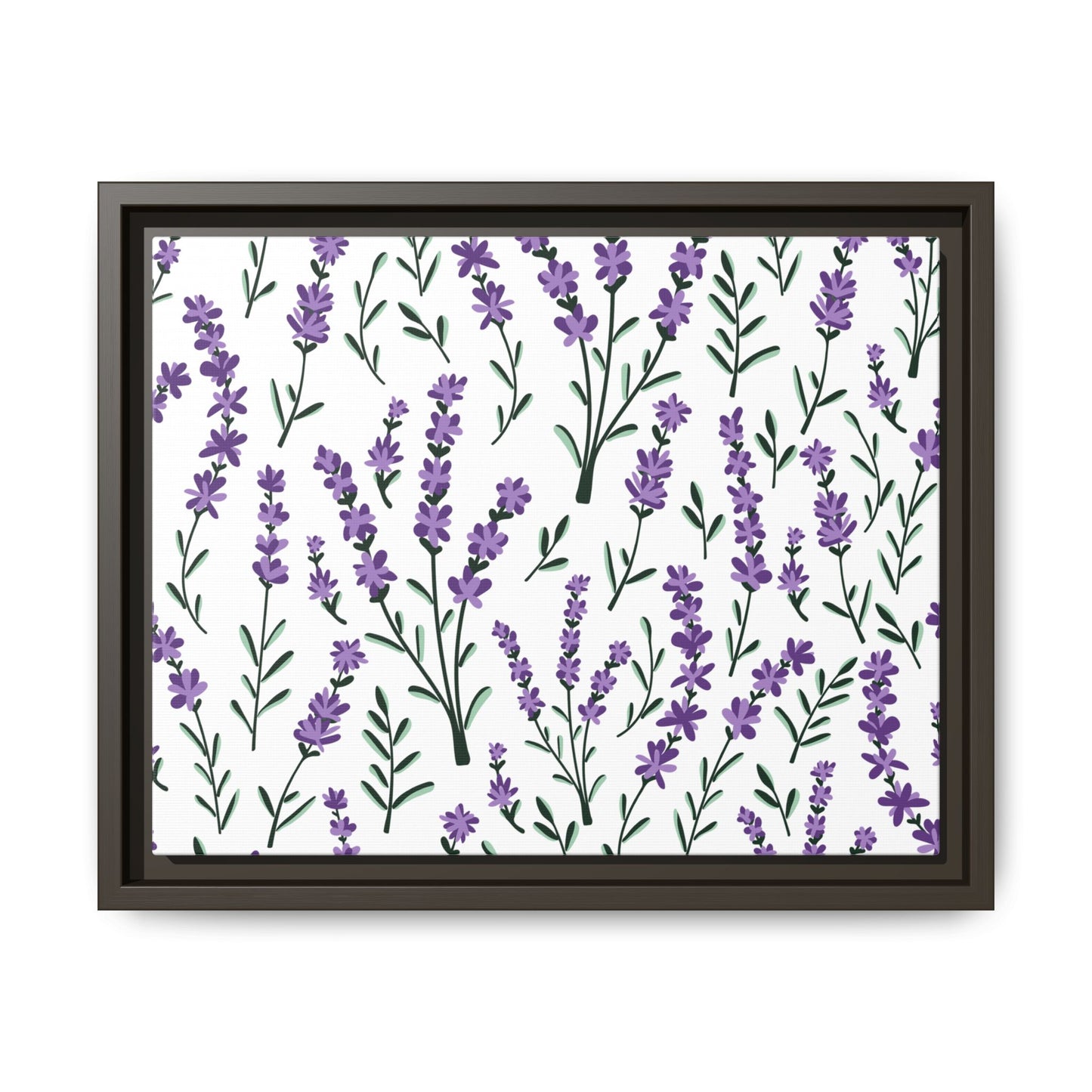 Lavender White Framed Matte Canvas Art - Multiple Frame Color &  Size Options