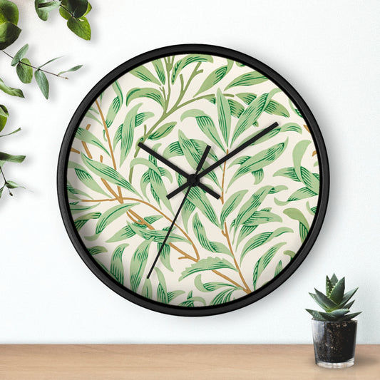 Willow Boughs Wall Clock - Select from Black, White or Natural Wood Frame