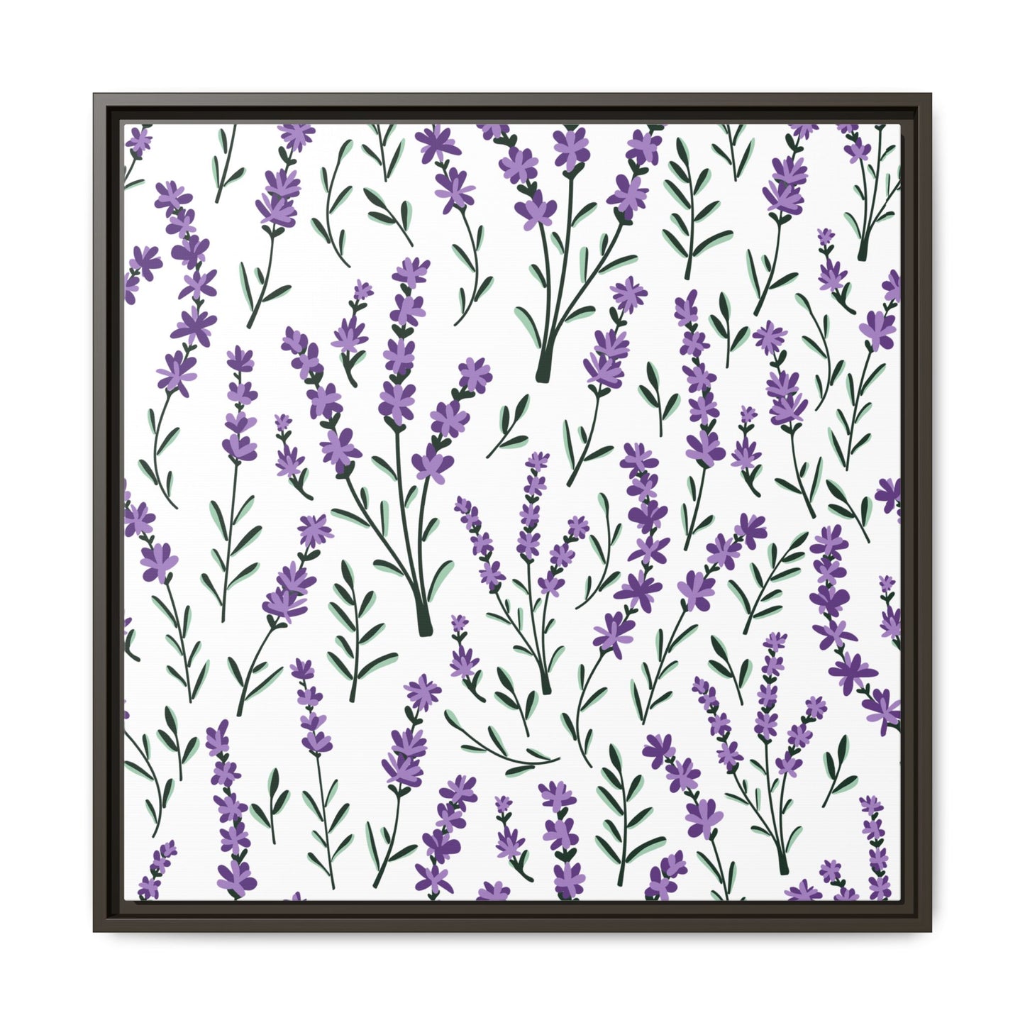 Lavender White Framed Matte Canvas Art - Multiple Frame Color &  Size Options