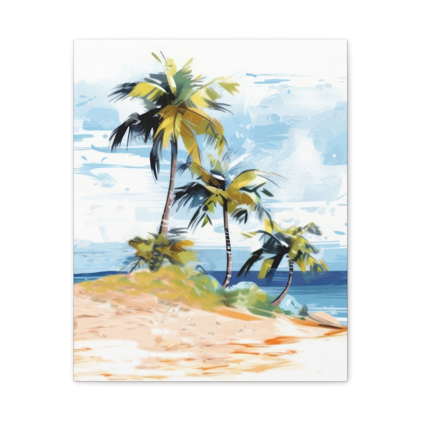 Tropical Retreat Canvas Wall Art Print - Multiple Sizing Options - Tropical Canvas Print, Coastal Wall Art, Beach Decor, Palm Tree Artwork