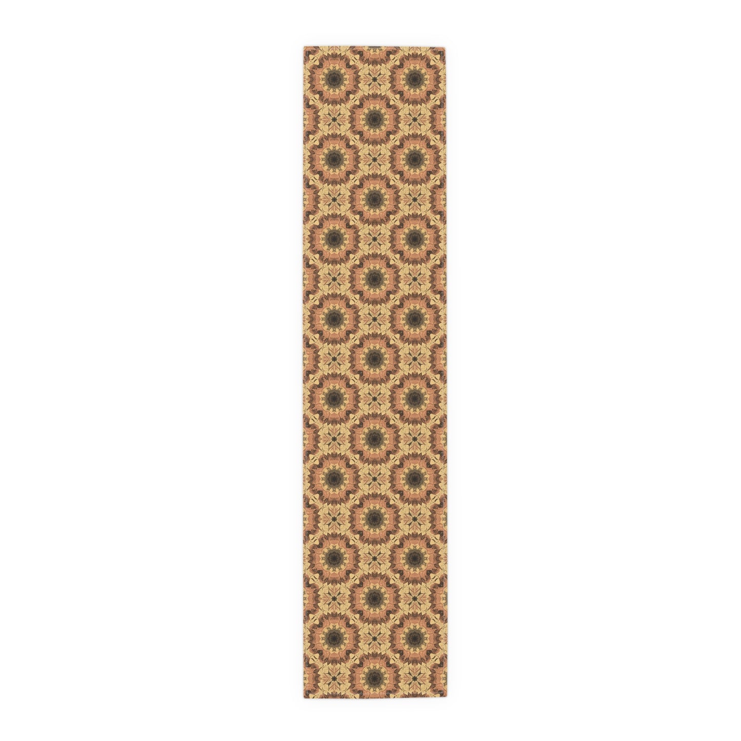 Retro Fall Flowers Table Runner - 16" x 72" or 16" x 90" Sizes - Groovy Fall Flowers Table Decor Design, Thanksgiving Table Runner, Autumn Table Runner, Thanksgiving Table Decor, Cotton Twill or Polyester material choices