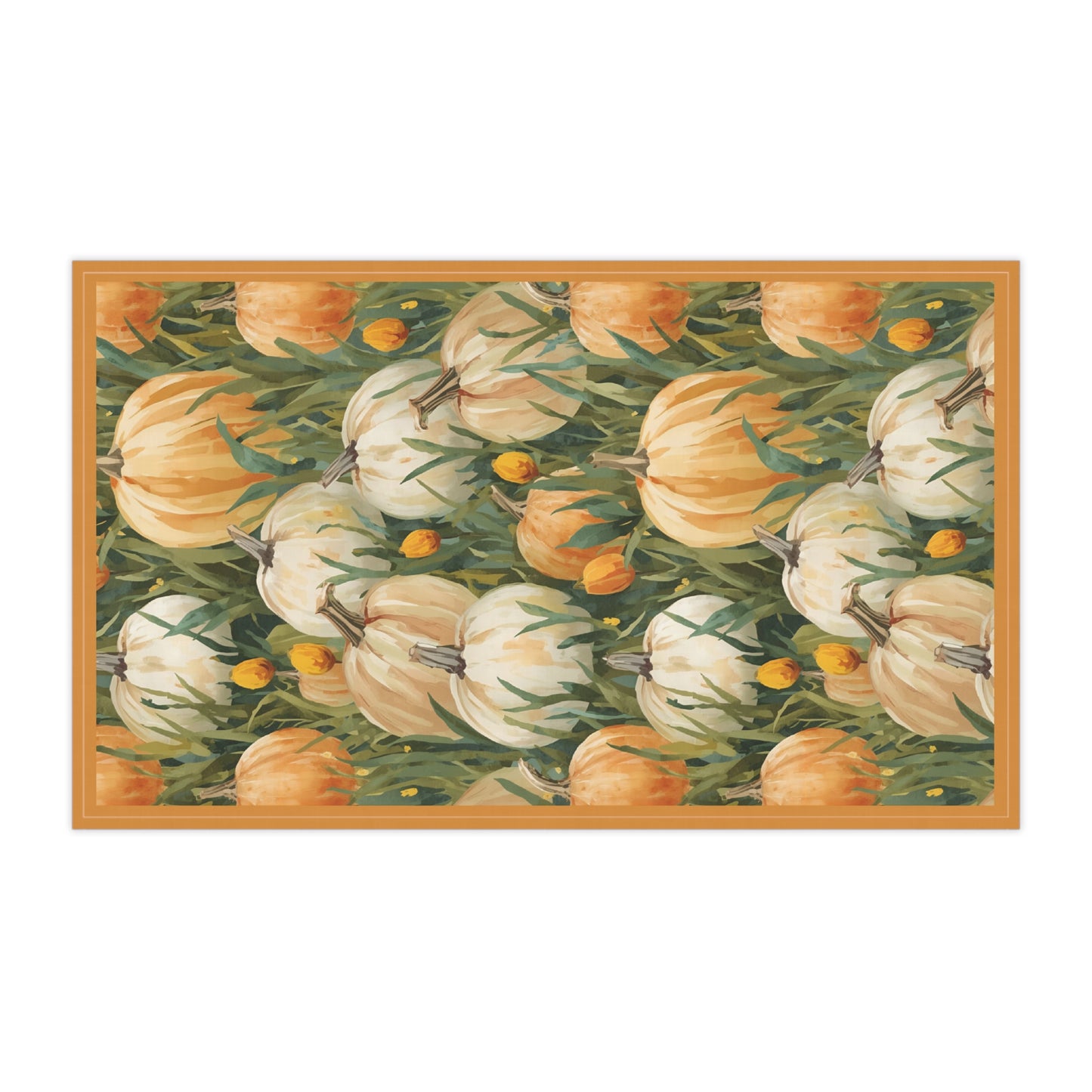 Pumpkin Patch Tea Towel 18" x 30", 100% Cotton Twill - Fall Autumn Kitchen Towels, Cotton Pumpkin Kitchen Towels, Thanksgiving Tea Towel, Gift for Housewarming, Halloween Kitchen Towel - Priced per towel