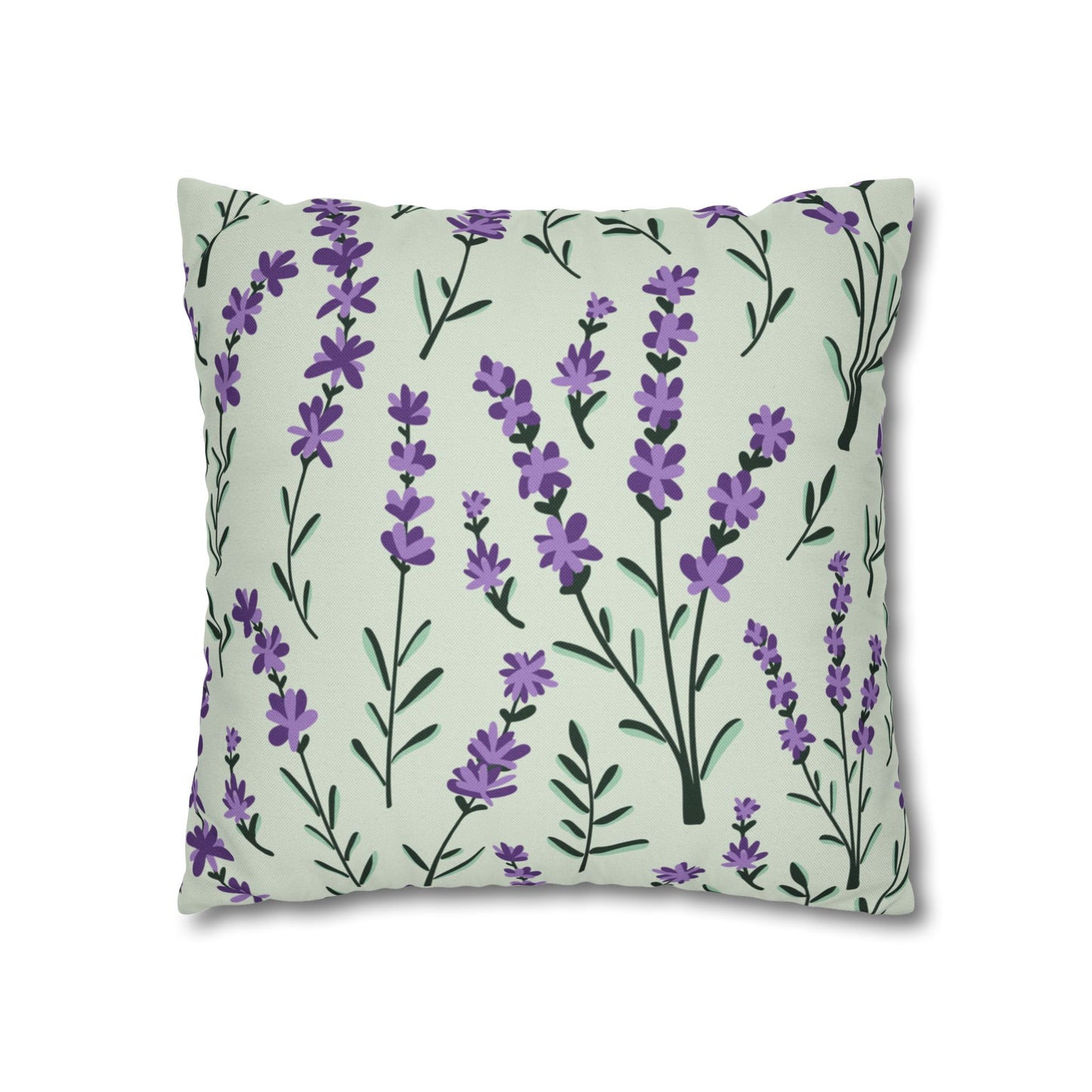 Lavender Sage Printed Square Pillow Cover (no insert) -  Multiple Sizes (14"x14", 16"x16", 18"x18", 20"x20"), Includes zipper closure