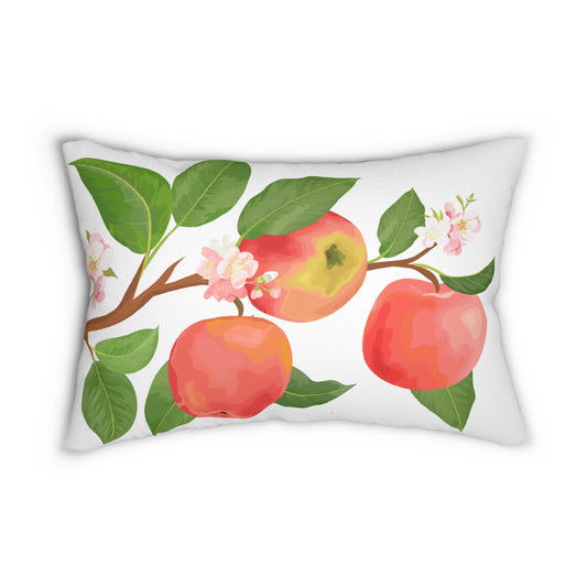 Apple Harvest Printed Lumbar Pillow with Insert (20" x 14") - Includes insert and zipper closure