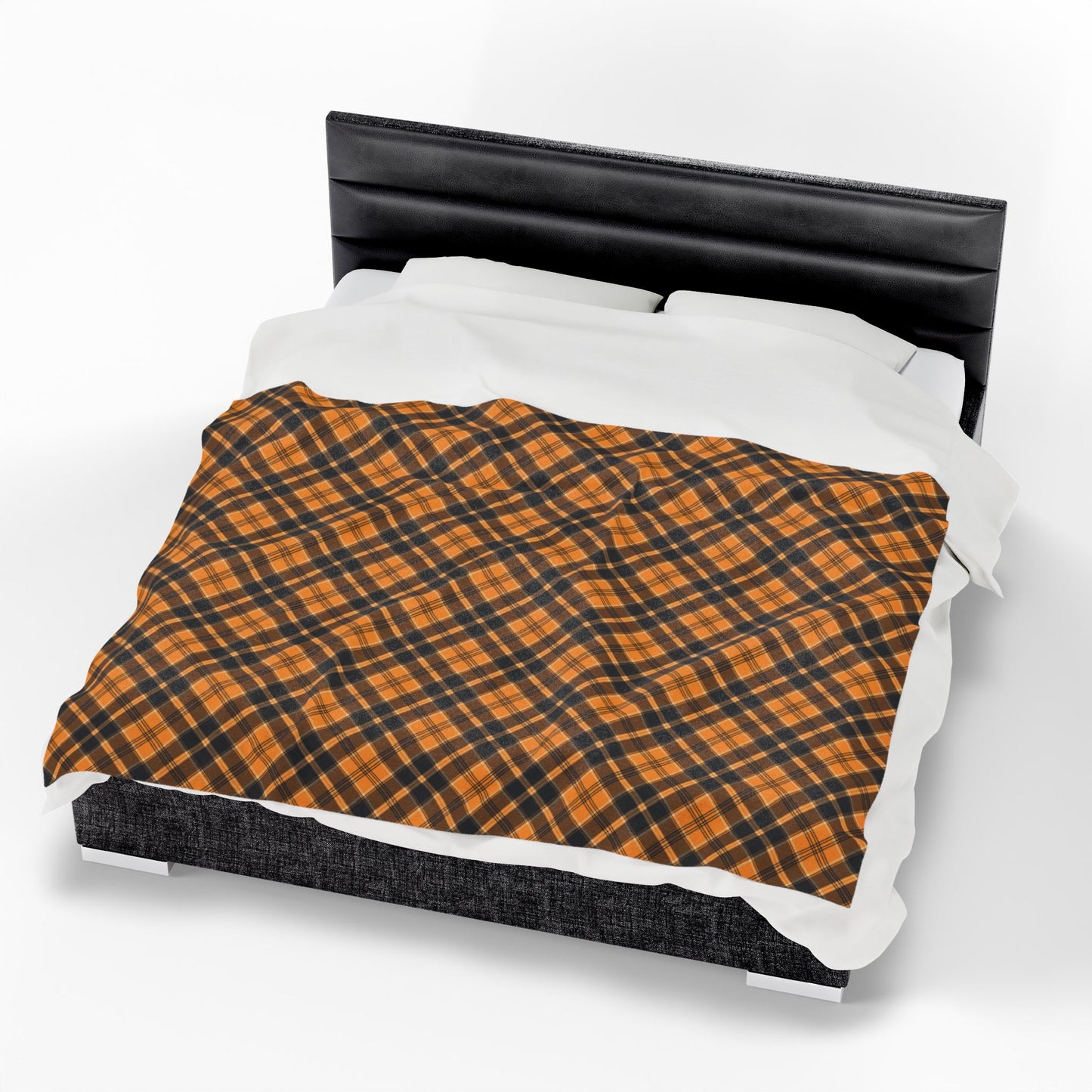 Halloween Plaid Velveteen Plush Blanket - Multiple Sizes (30"x40", 50"x60", 60"x80") Warm Throw for Fall Decor, Perfect Gift for Home, Halloween & Thanksgiving Throw Blanket