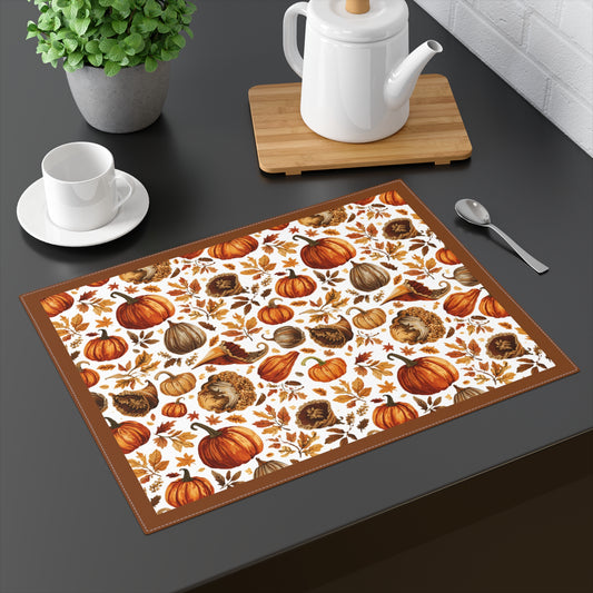Thanksgiving Harvest Placemat 18" × 14" Cotton Twill Placemat, Thanksgiving Table Decor, Rustic Fall Decor, Thanksgiving Placemat, Farmhouse Table Decor - Priced per placemat