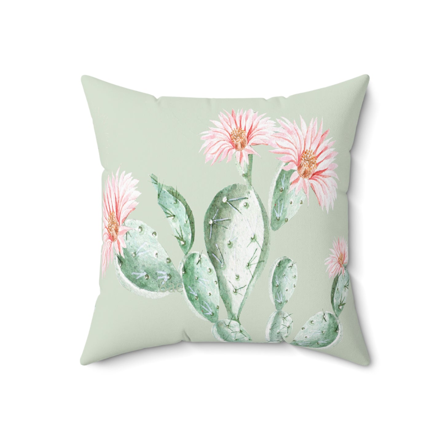 Cactus Flower Printed Square Pillow Cover with Insert -  Multiple Sizes (14"x14", 16"x16", 18"x18", 20"x20"), Includes insert and zipper closure