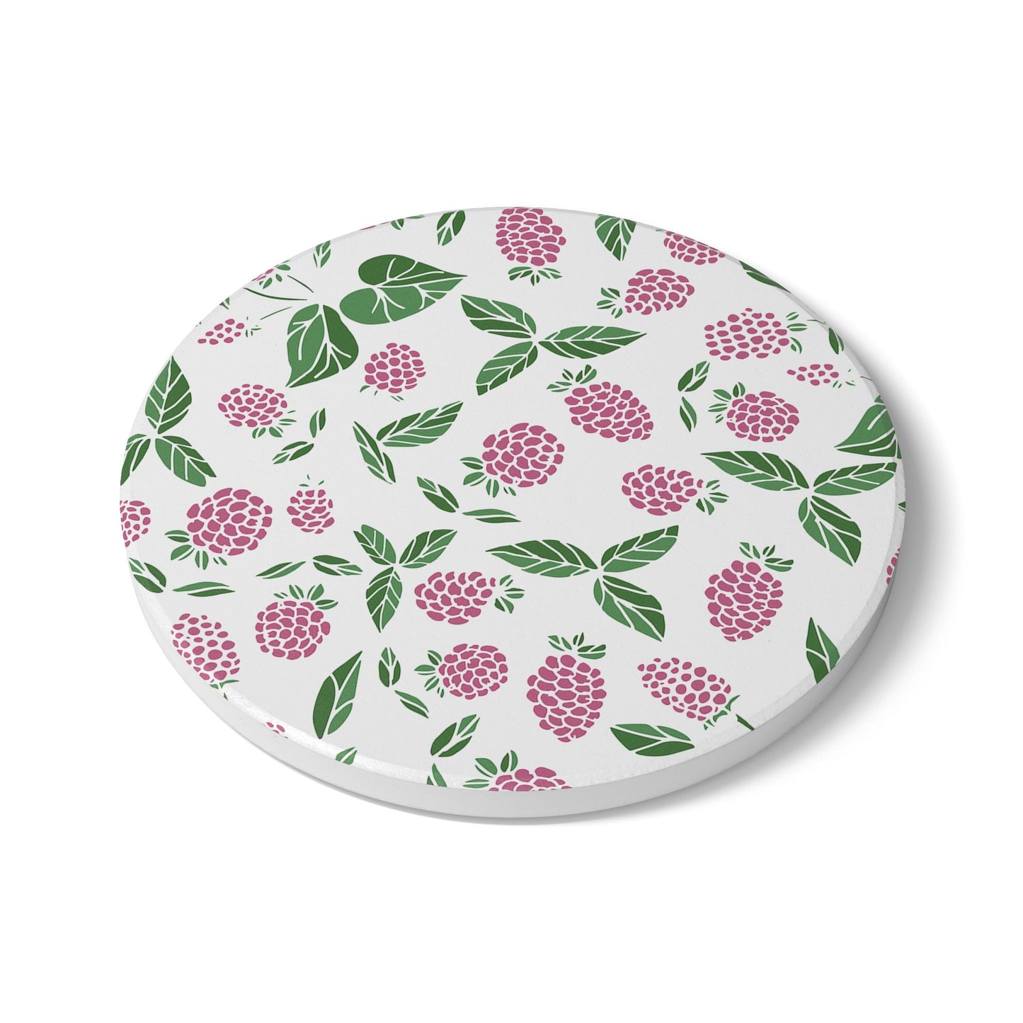 Pink Berry - Ceramic Tile Coaster, Cork Backed - Round or Square Size Choices,  Perfect for Home Decor & Gifts - Priced per coaster