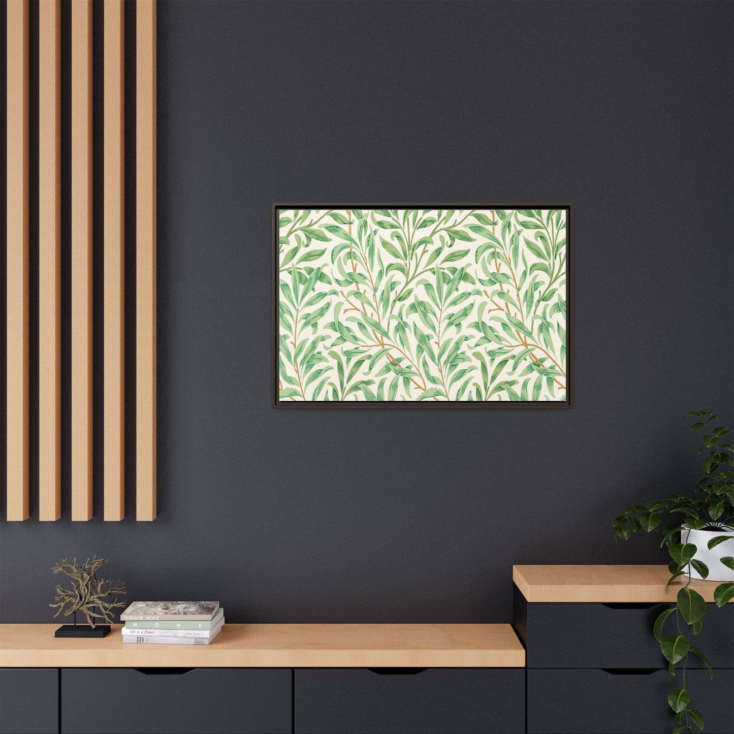 Willow Boughs Framed Matte Canvas Art - Multiple Frame Color &  Size Options