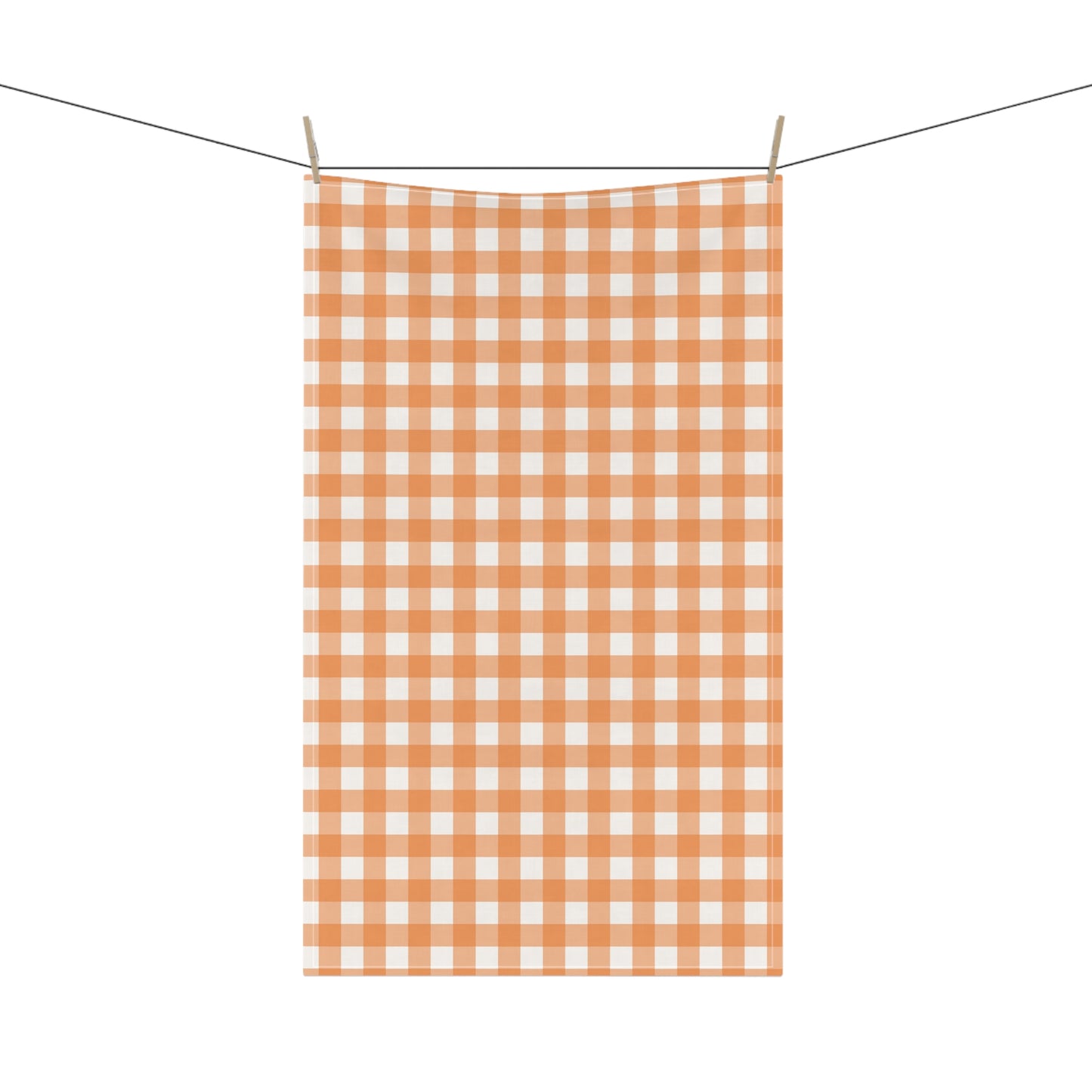Orange Gingham Tea Towels 18" x 30", 100% Cotton Twill Kitchen Towel- Fall Autumn Kitchen Towels, Cotton Orange Gingham Checked Kitchen Towels, Thanksgiving Tea Towel, Gift for Housewarming, Halloween Kitchen Towel - Priced per towel