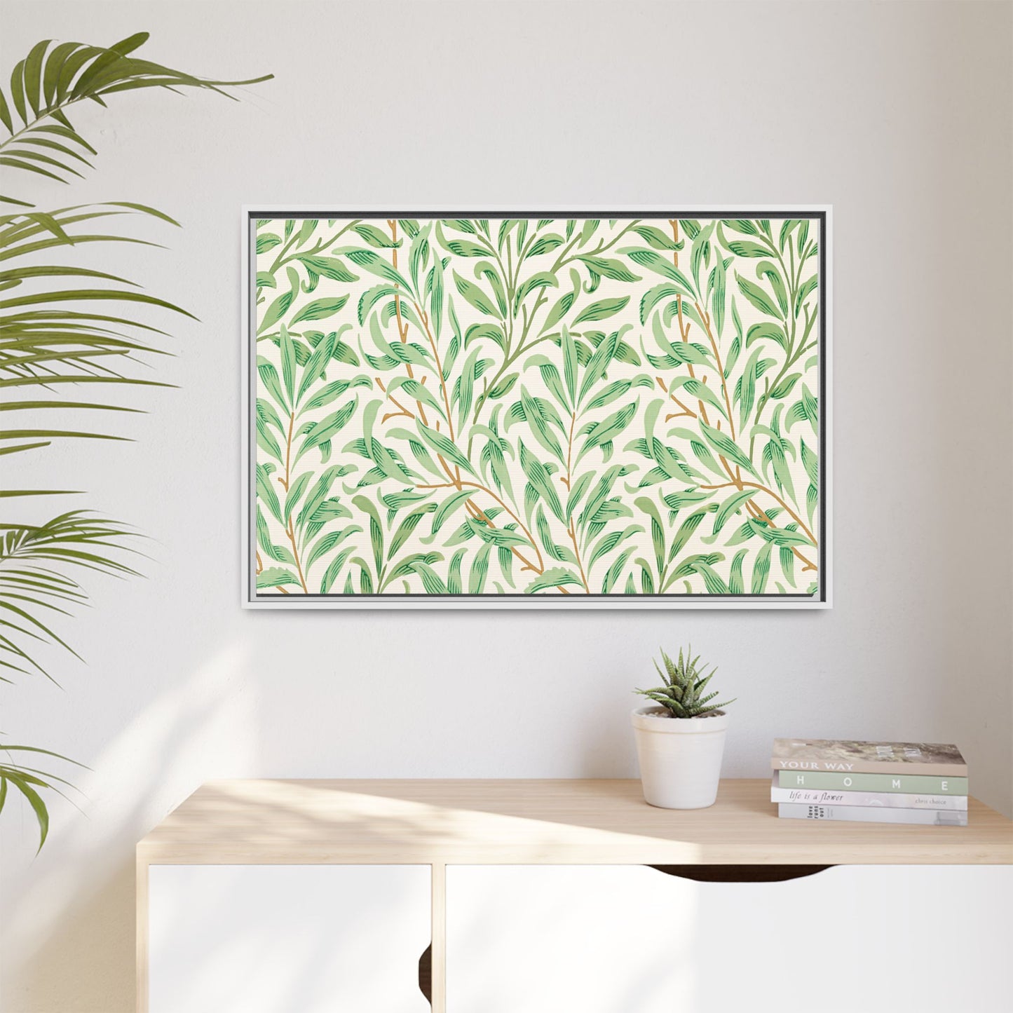 Willow Boughs Framed Matte Canvas Art - Multiple Frame Color &  Size Options