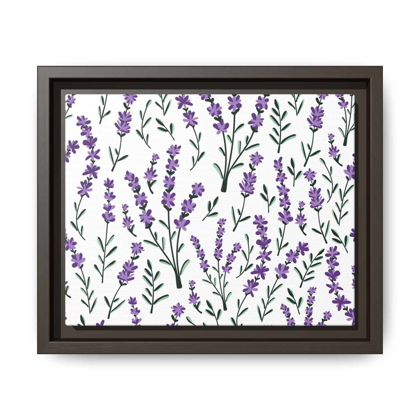 Lavender White Framed Matte Canvas Art - Multiple Frame Color &  Size Options