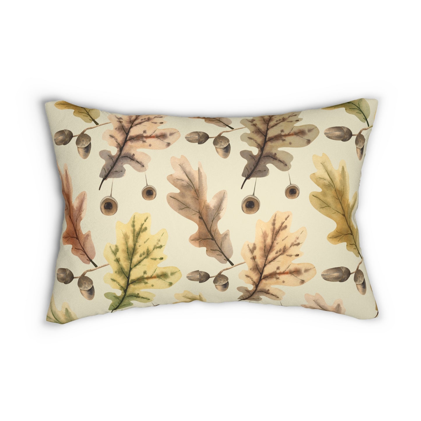 Oak Leaves Printed  Lumbar Pillow with Insert (20" x 14") - Includes insert and zipper closure