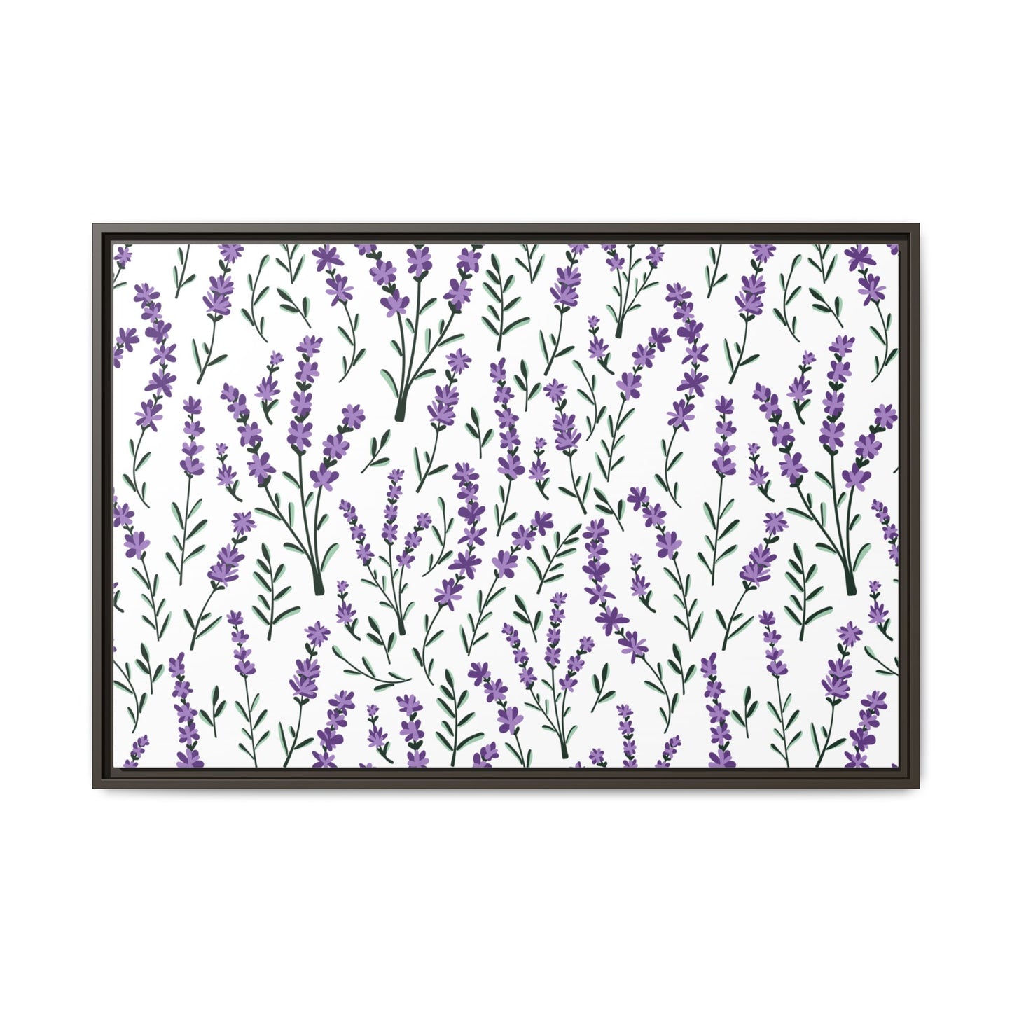 Lavender White Framed Matte Canvas Art - Multiple Frame Color &  Size Options