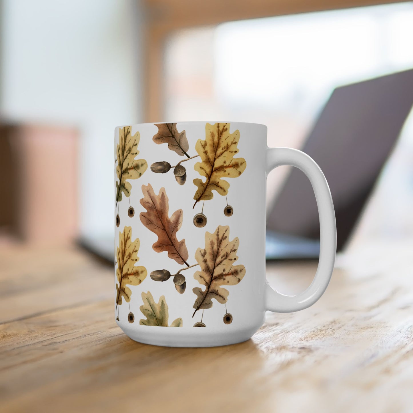 Oak Leaves Ceramic Mug - 11 oz. & 15 oz. options