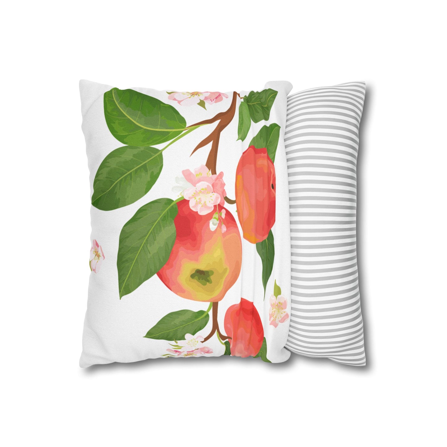 Apple Harvest Printed Square Pillow Cover (no insert) -  Multiple Sizes (14"x14", 16"x16", 18"x18", 20"x20"), Includes zipper closure
