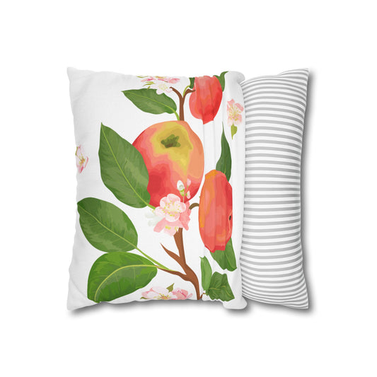 Apple Harvest Printed Square Pillow Cover (no insert) -  Multiple Sizes (14"x14", 16"x16", 18"x18", 20"x20"), Includes zipper closure