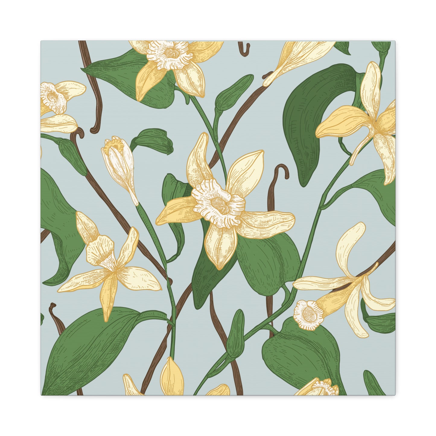 Vanilla Bean Canvas Art Print - Multiple Sizing Options - Vanilla Floral Canvas Wall Art, Botanical Home Decor, Spring Decoration, Gift for Her