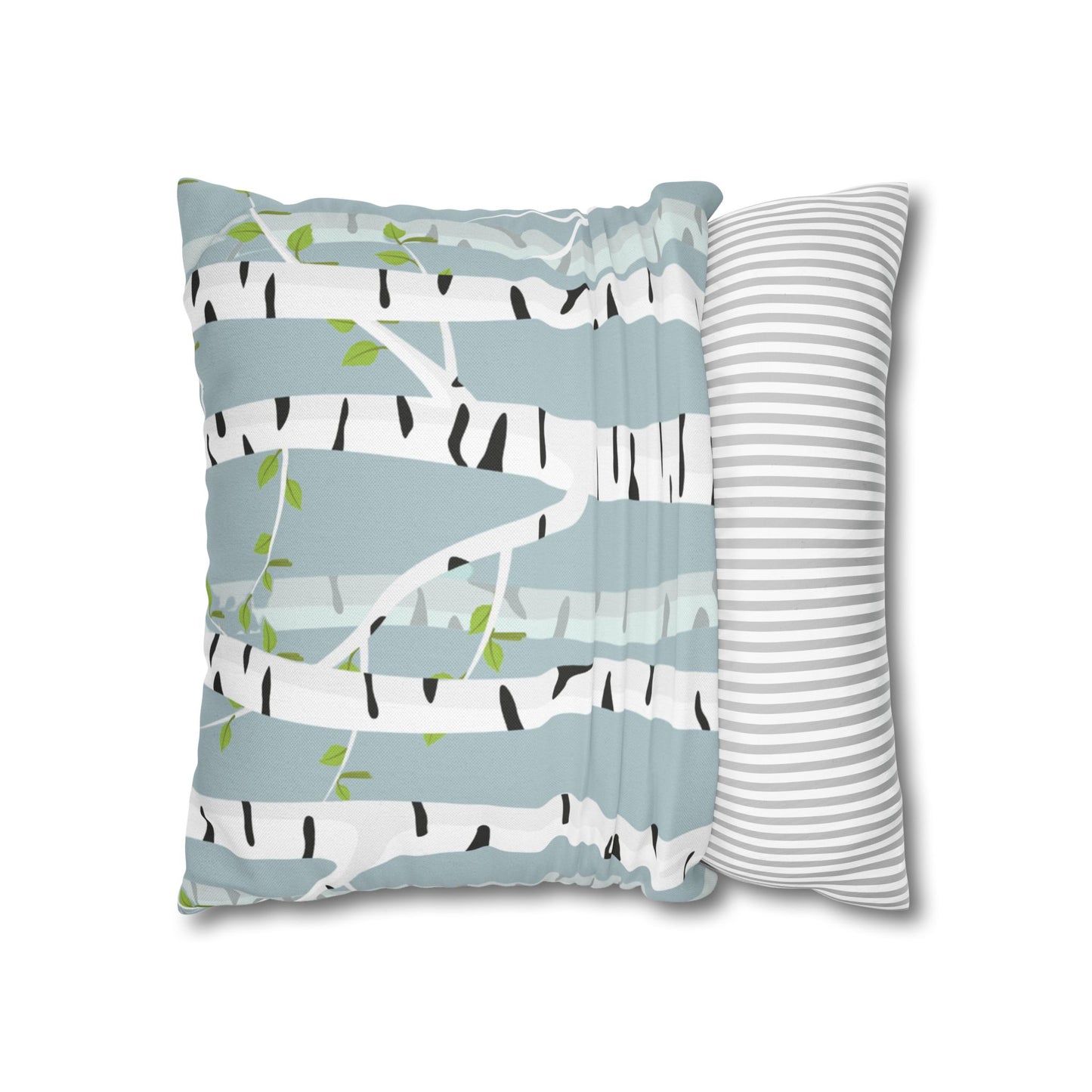 White Birch Printed Square Pillow Cover (no insert) -  Multiple Sizes (14"x14", 16"x16", 18"x18", 20"x20"), Includes zipper closure