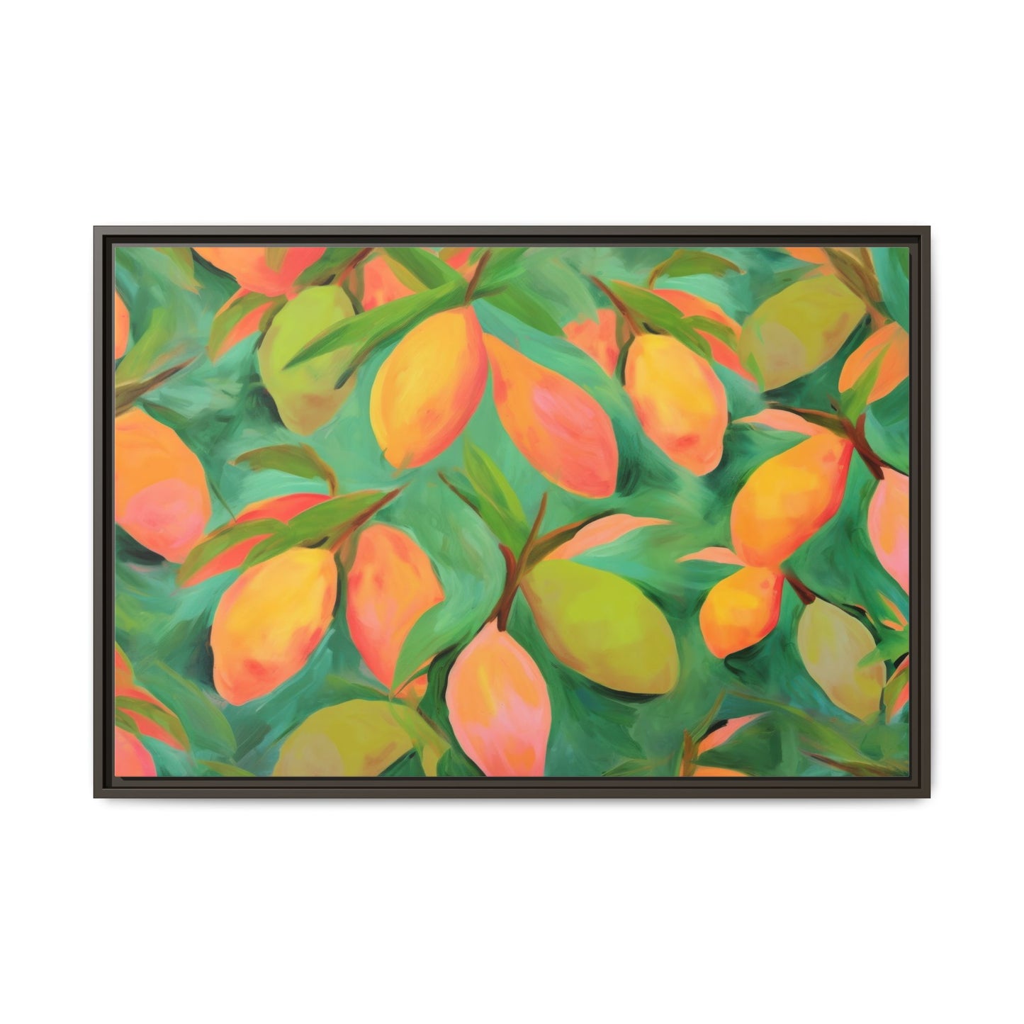 Mangoes Framed Matte Canvas Art - Multiple Frame Color &  Size Options