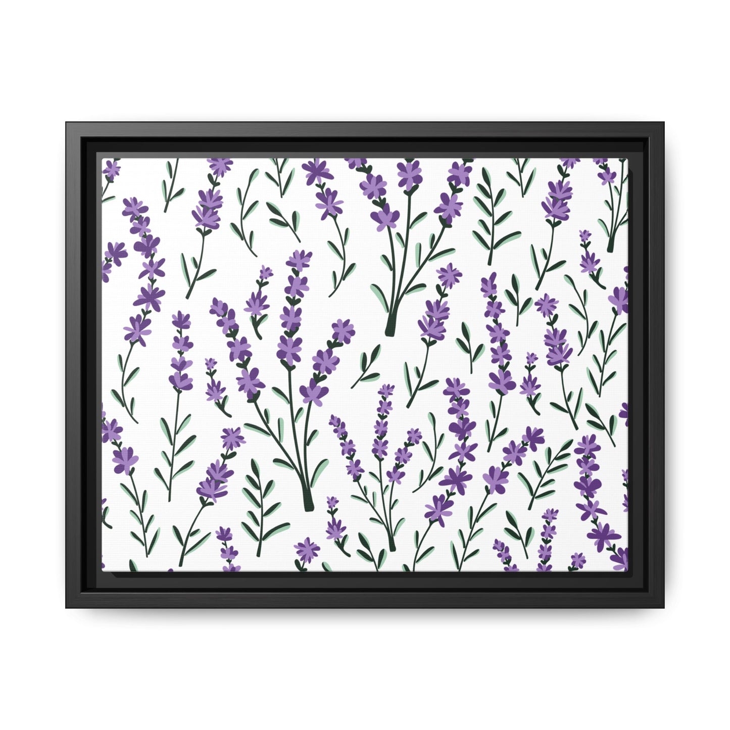 Lavender White Framed Matte Canvas Art - Multiple Frame Color &  Size Options