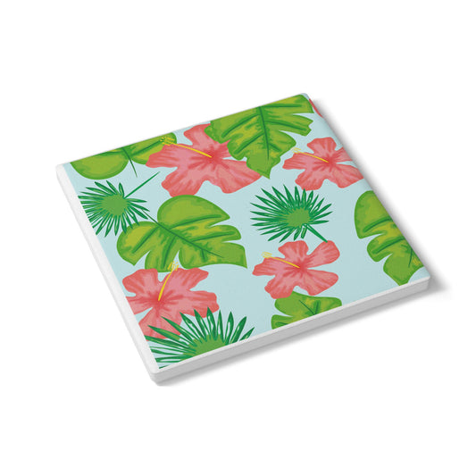 Tropical Island - Ceramic Tile Coaster, Cork Backed - Round or Square Size Choices,  Perfect for Tropical Home Decor & Gifts - Priced per coaster