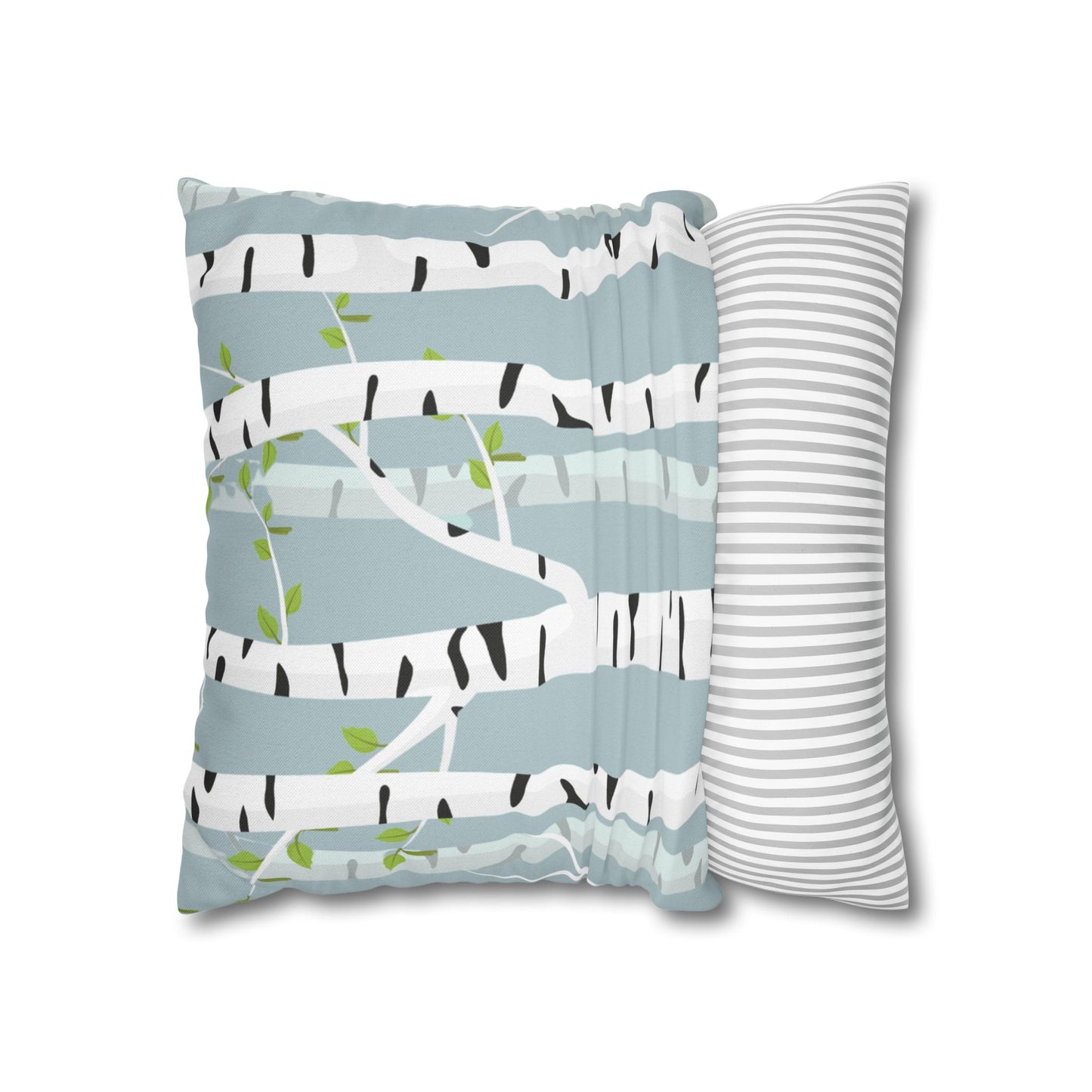 White Birch Printed Square Pillow Cover (no insert) -  Multiple Sizes (14"x14", 16"x16", 18"x18", 20"x20"), Includes zipper closure