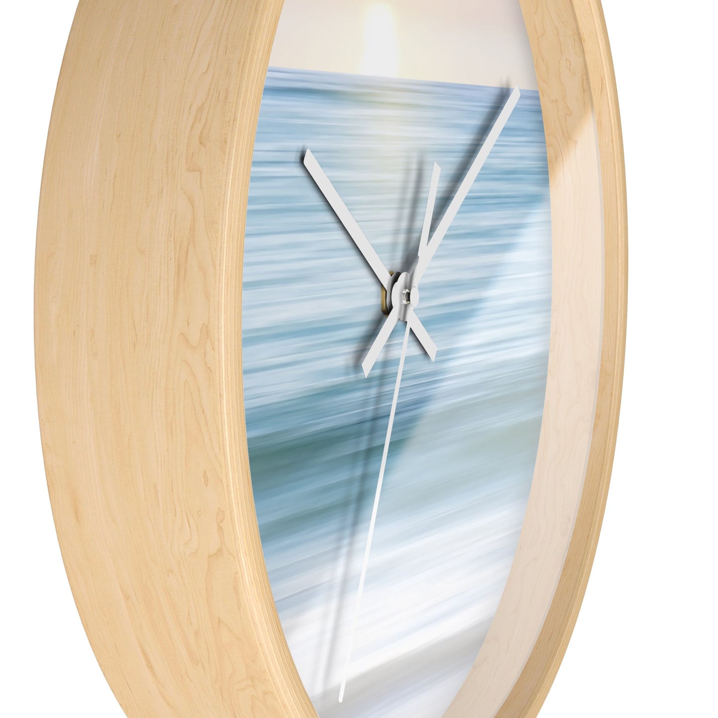 Coastal Cottage Sunset Wall Clock - Select from Black, White or Natural Wood Color