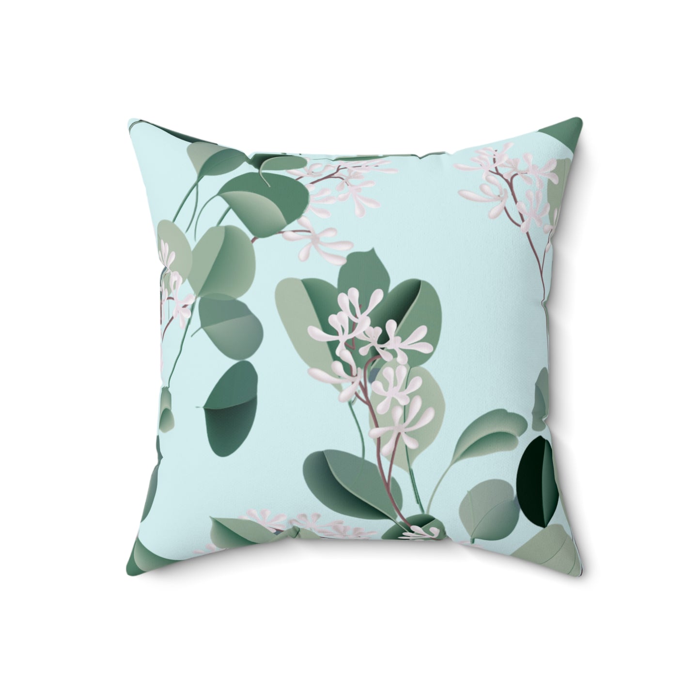 Spa Day Printed Square Pillow Cover with Insert -  Multiple Sizes (14"x14", 16"x16", 18"x18", 20"x20"), Includes insert and zipper closure