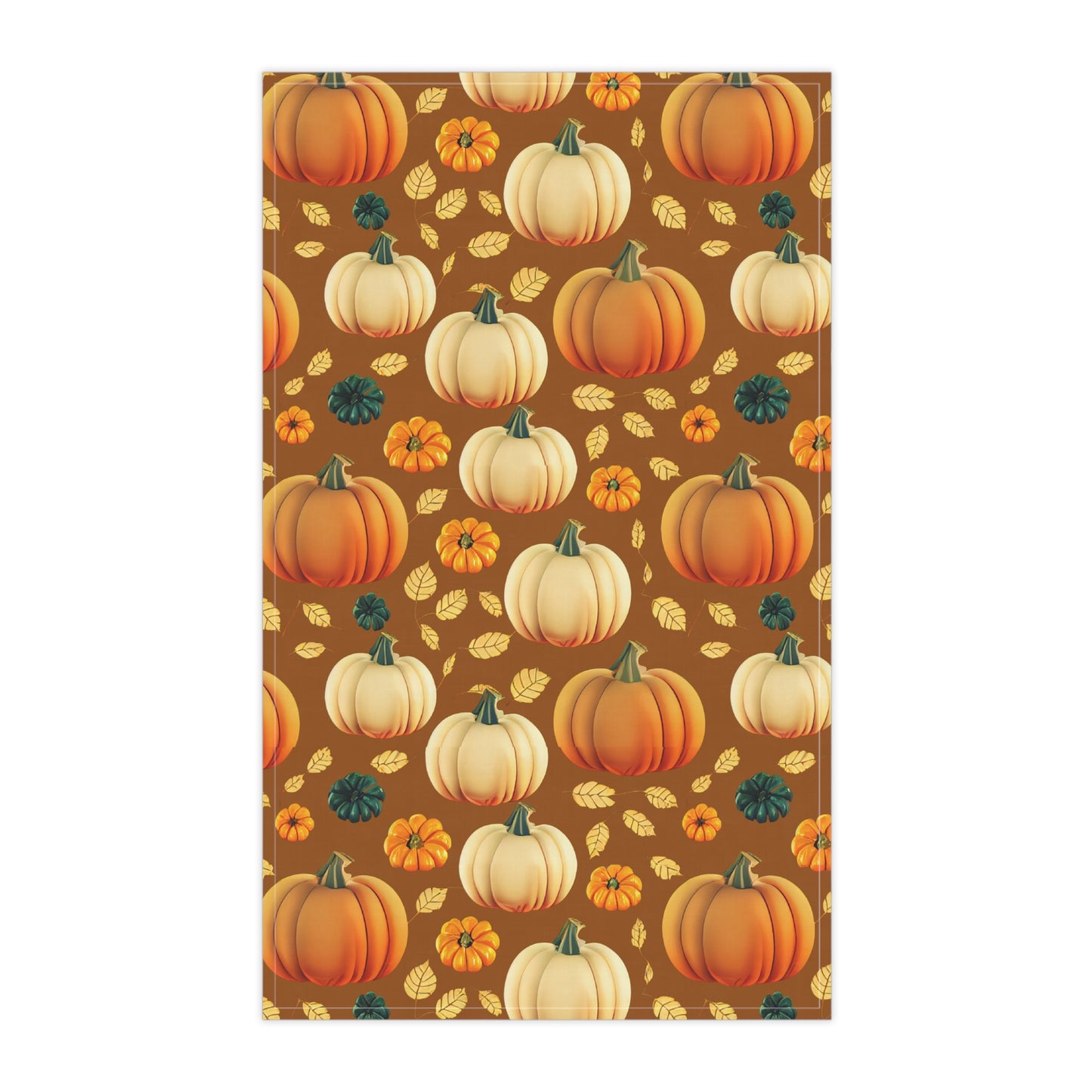 Fall Pumpkins Tea Towels - 18" x 30", 100% Cotton Twill - Fall Autumn Kitchen Towels, Cotton Pumpkin Kitchen Towels, Thanksgiving Tea Towel, Gift for Housewarming, Halloween Kitchen Towel - Priced per towel